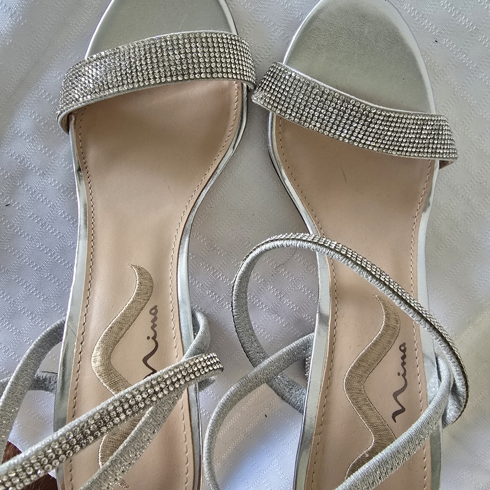 Nina Glittering Silver Strappy Sandals